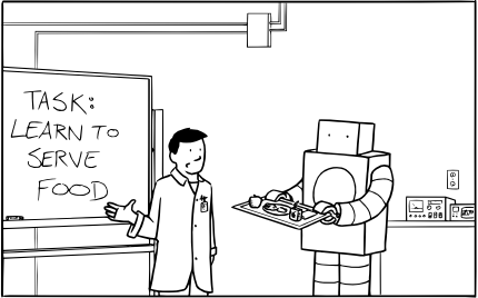 LABS comic 001 frame 1 - "Learn to Serve Food"