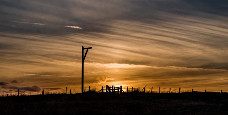 Gallows on a hill.