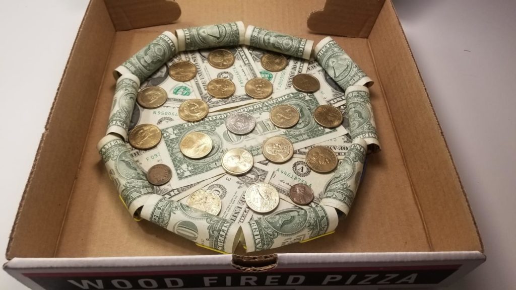 Pizza made of money