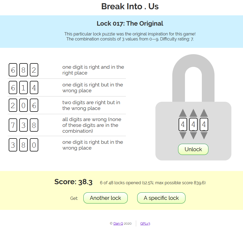 Break Into . Us (lock puzzle game) – Dan Q