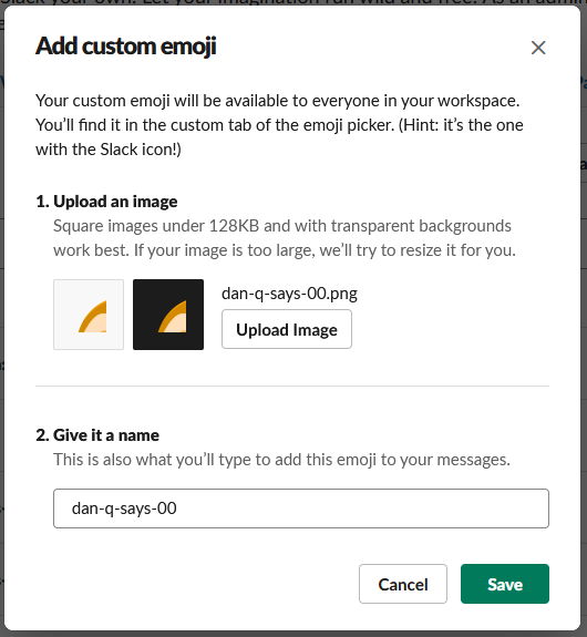 Uploading custom emoji into Slack