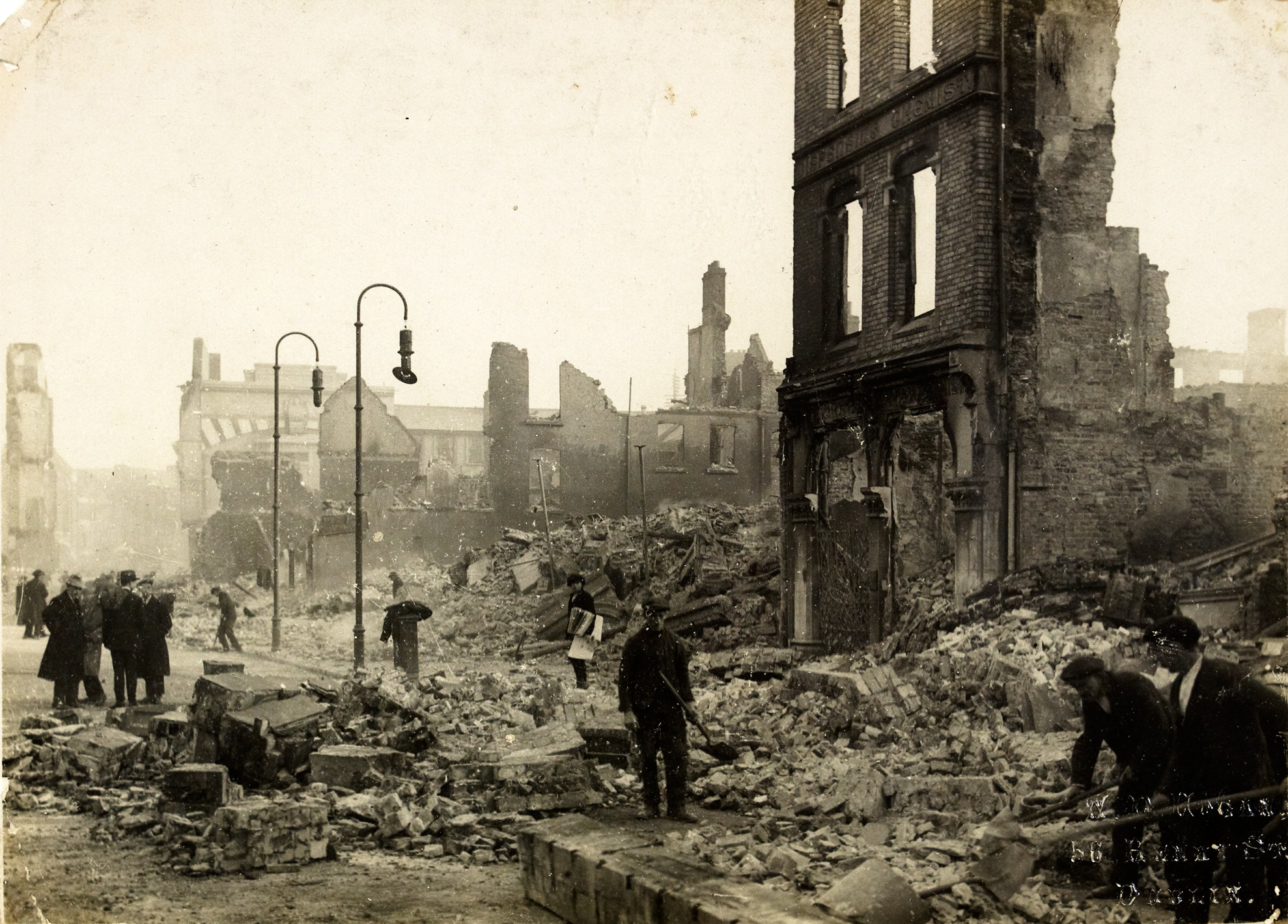 December 1920 photograph showing St Patrick's Street, Cork, following the burning of the city by British forces.