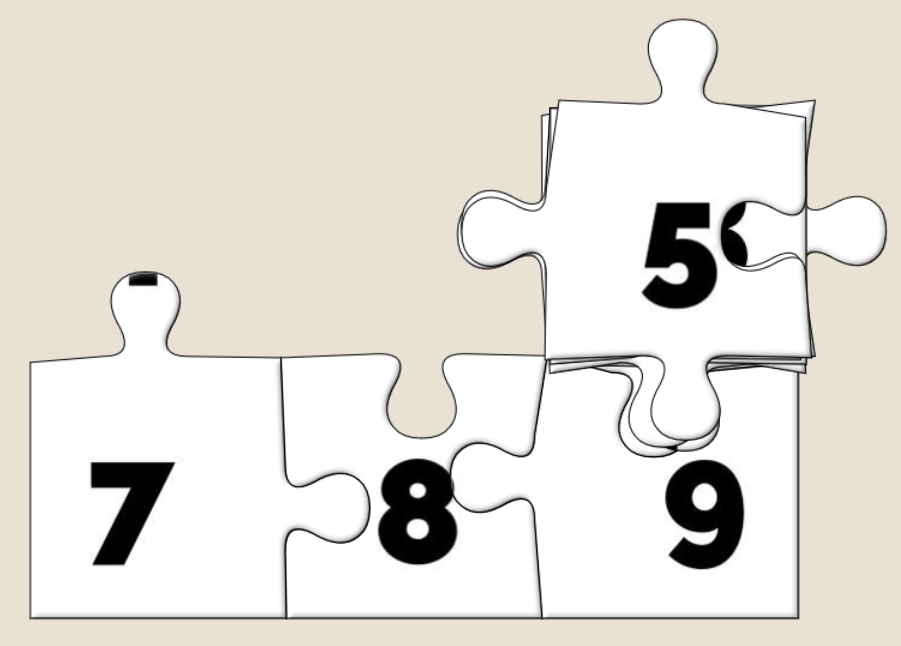 Jigsaw being solved by moving down-and-right.