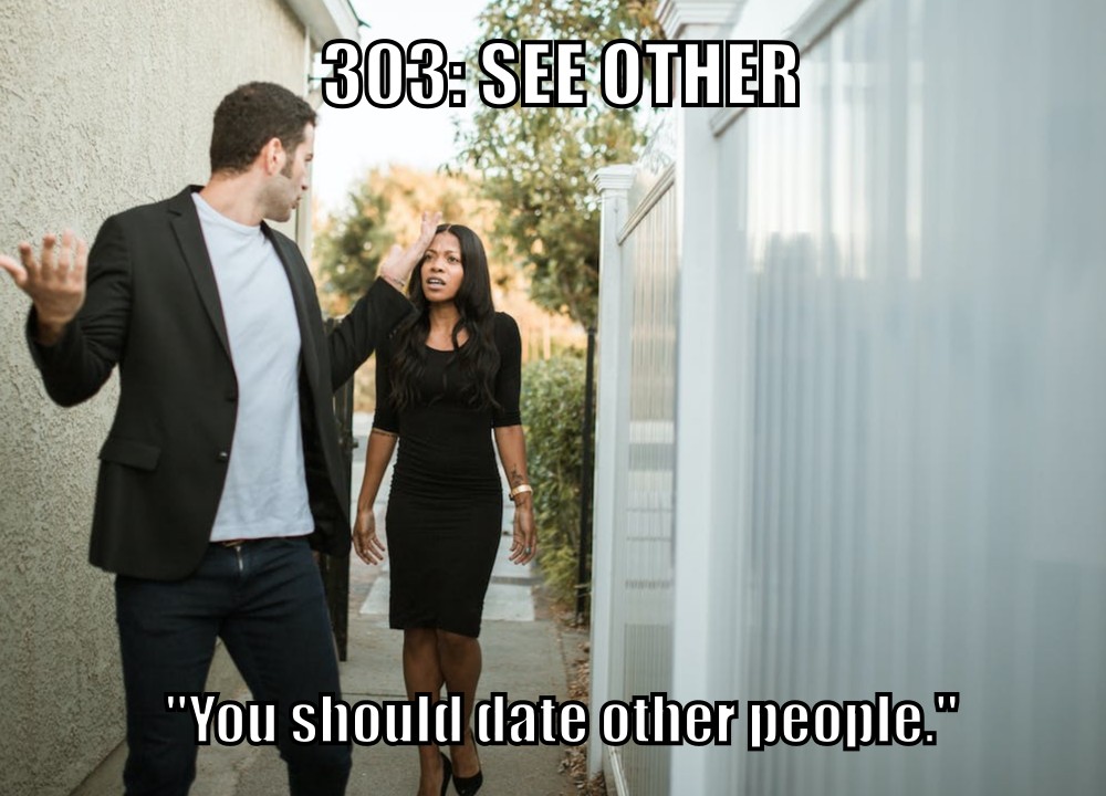 303: See Other ("You should date other people.")
