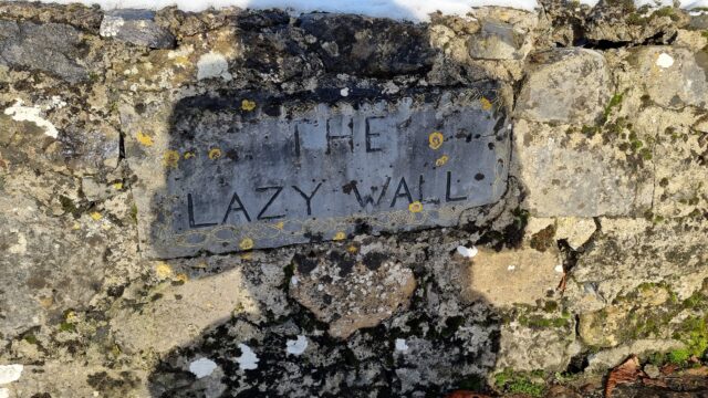 Sign saying The Lazy Wall.