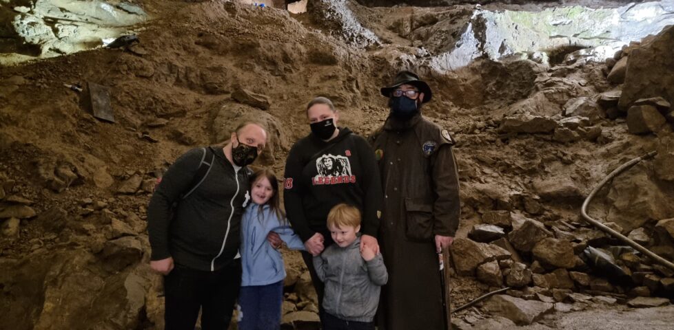 Family down a cave.