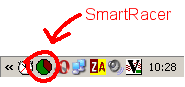SmartRacer running in the System Tray