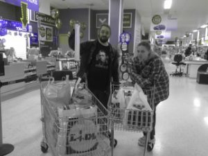 Ruth and JTA shopping in advance of Murder At The Magic College.