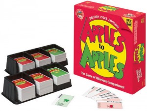How'dya like them apples? An Applies to Apples (British Isles Edition) set and a sense of humour are all you need to play this game.