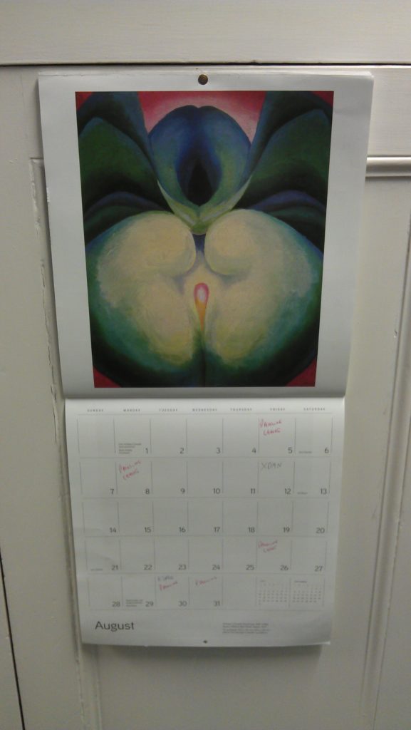 Our calendar this month. That's supposed to be a flower, is it?