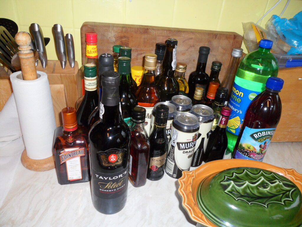 The beds might be cold, but this photo shows a few dozen great things about Christmas at my mother's. When drinking, stop before you get as far back as the cooking oil.