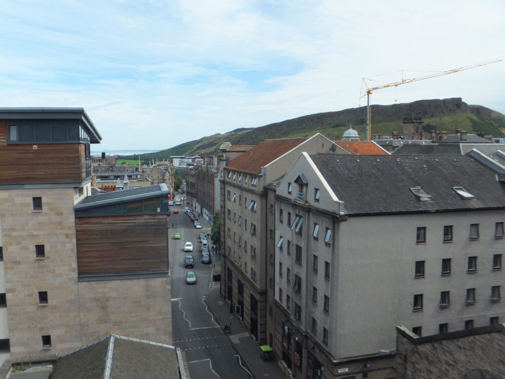 A view of Arthur's Seat, over the rooftops, from my bedroom window.