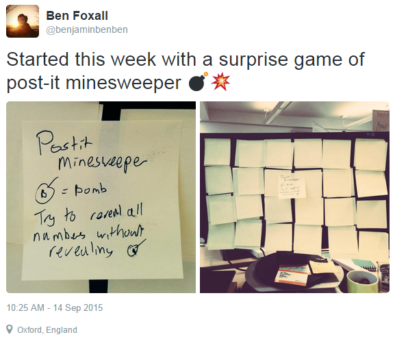 Ben Foxall discovers Post-It Minesweeper