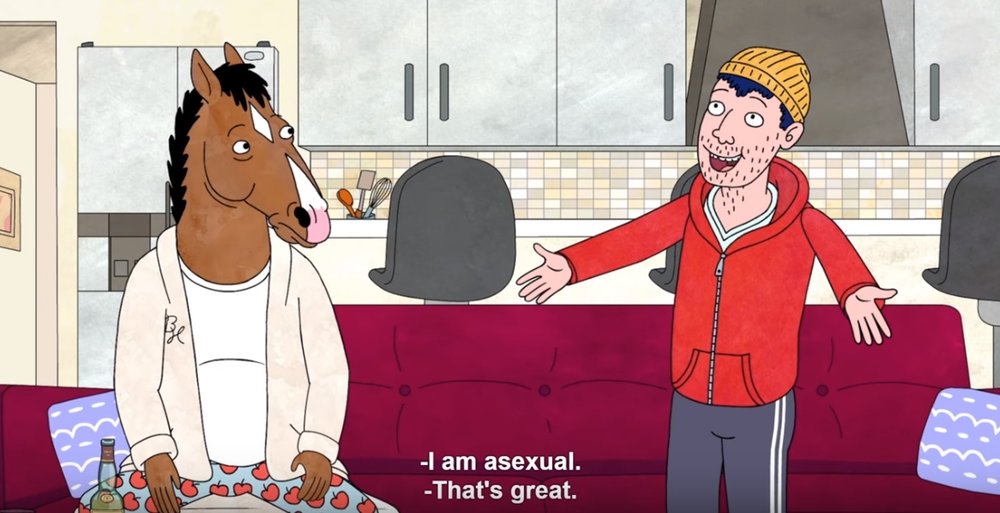 Todd talks about his asexuality in Bojack Horseman.