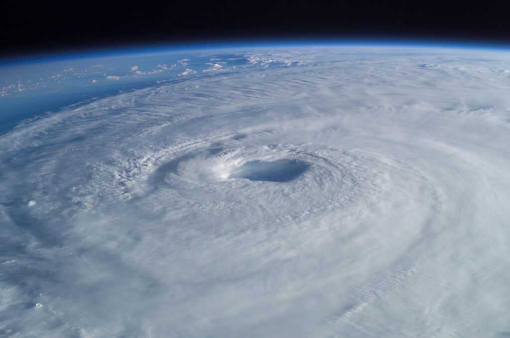 Eye of a storm as seen from the ISS.