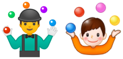Google and Samsung's emoji for "juggling".