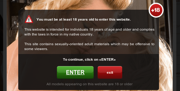 Website message asking visitor to confirm that they're old enough.