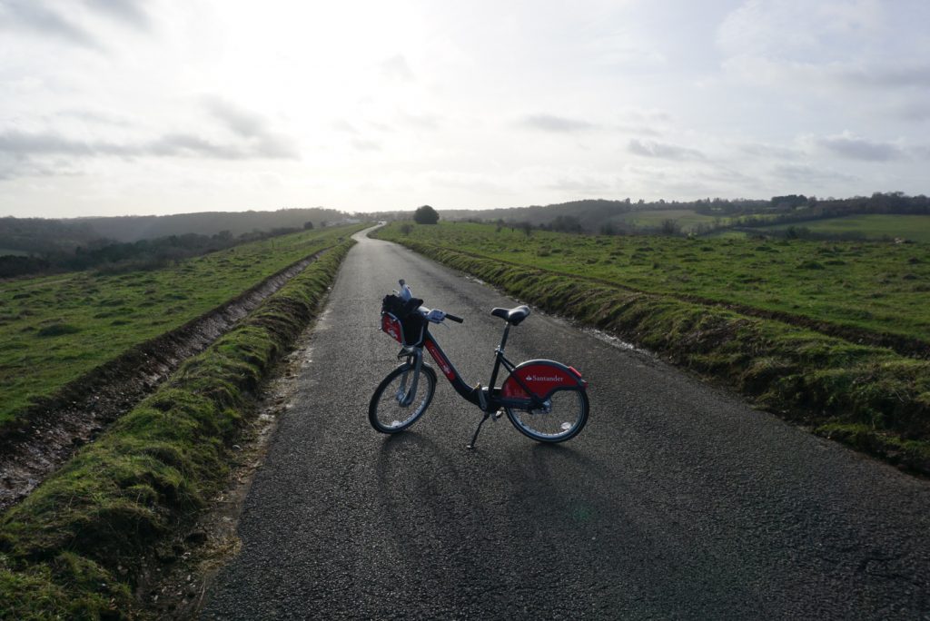 Boris Bike on the road to Brighton