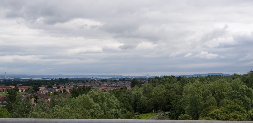 View towards Grangemouth from the top of the Falkirk Wheel