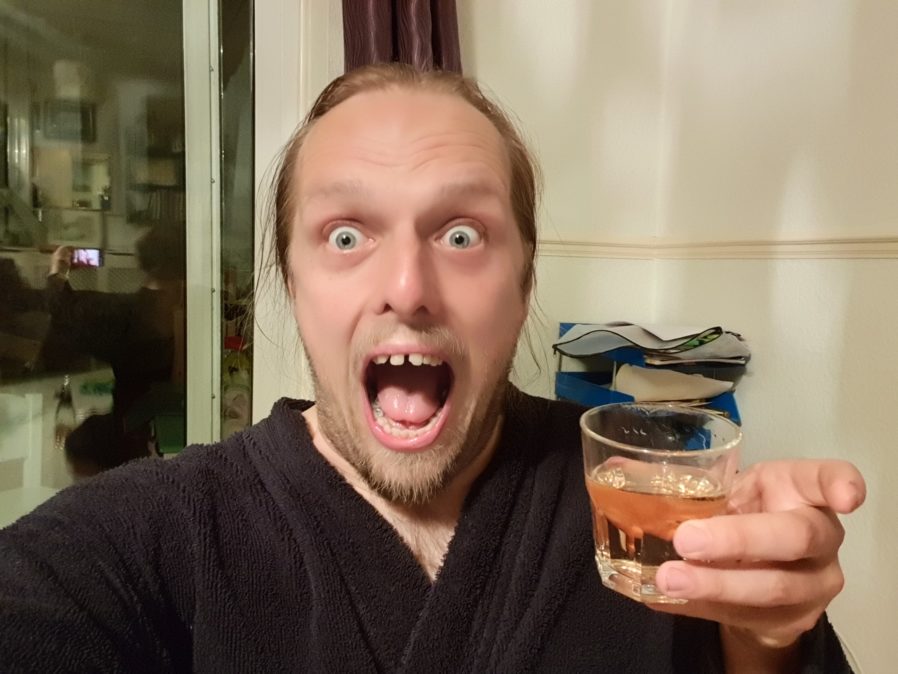 Dan with a whisky.