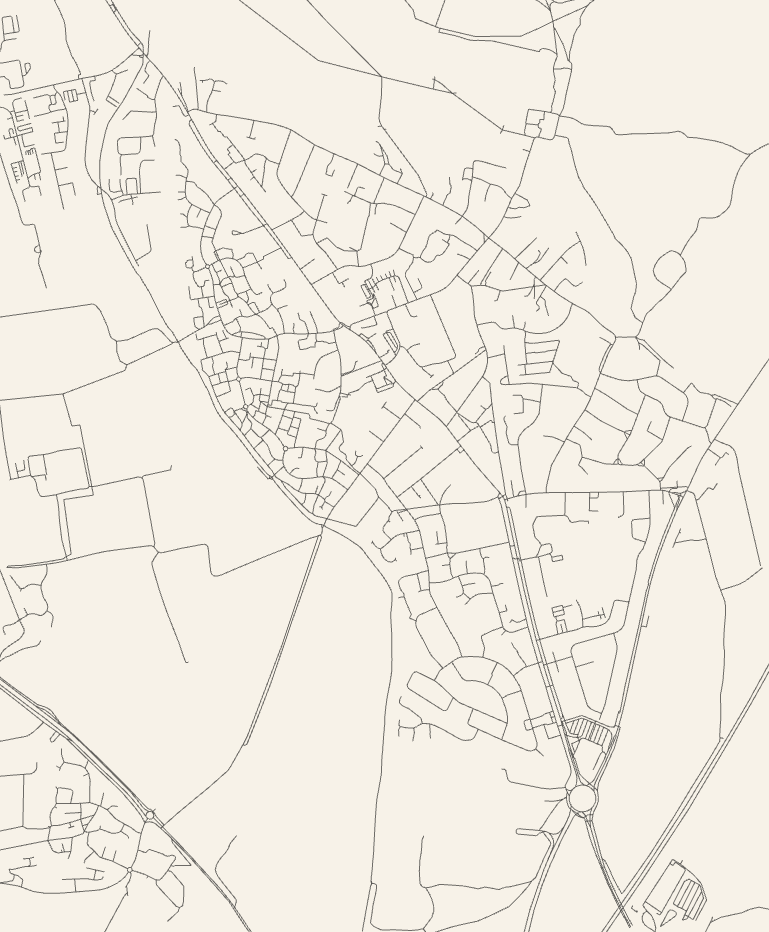 Map of Kidlington's roads