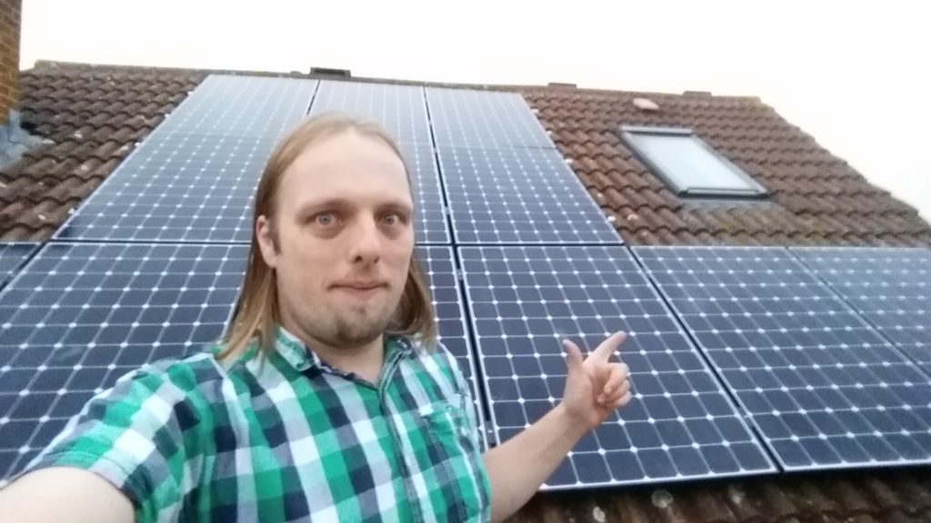 Dan with his solar panels.