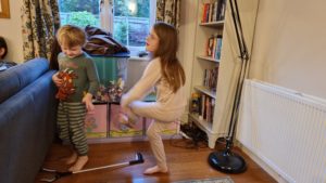 Children dancing.