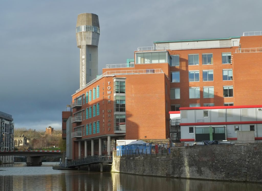 1969 shot tower at Tower Wharf, Bristol. Photo by Anthony O'Neil, used under a Creative Commons license.