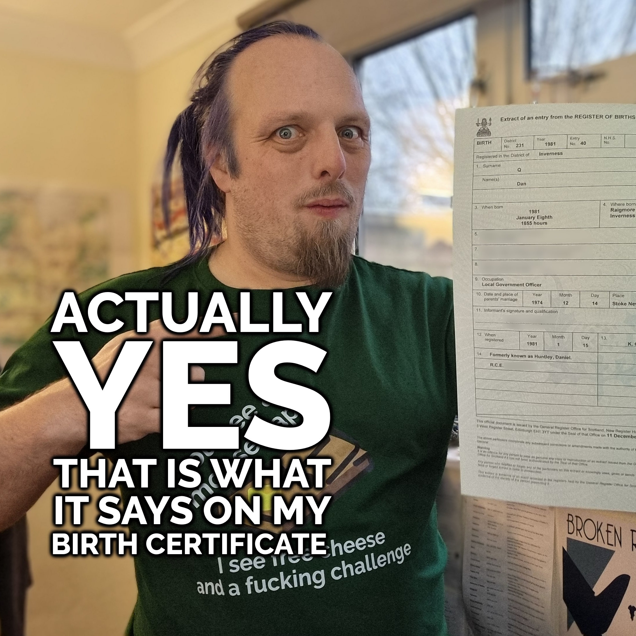 Actually, Yes! (that IS what my birth certificate says) episode artwork