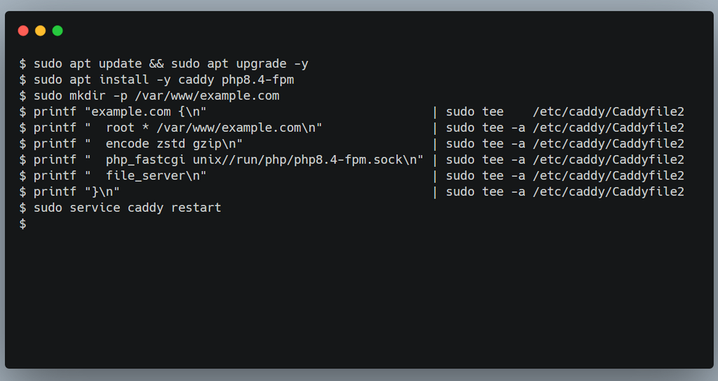 [Article] PHP 8.4 on Caddy on Debian 13… in Three Minutes