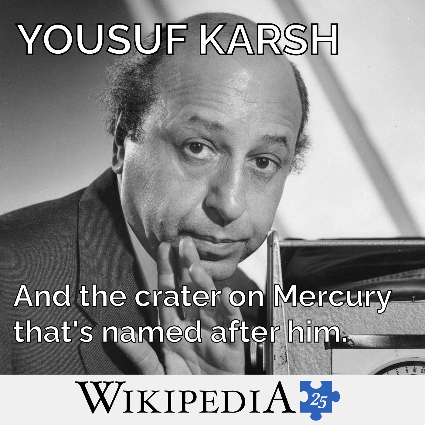 Wikipedia @ 25: Yousuf Karsh episode artwork