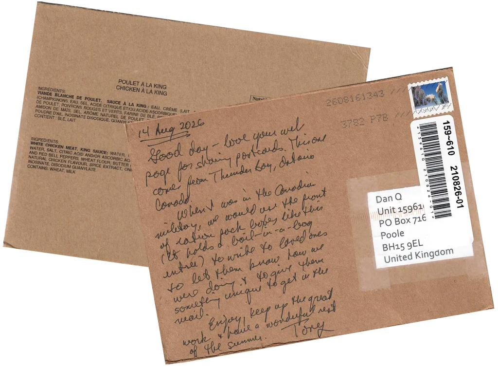 [Article] A Postcard from Tony (who the heck is Tony‽)