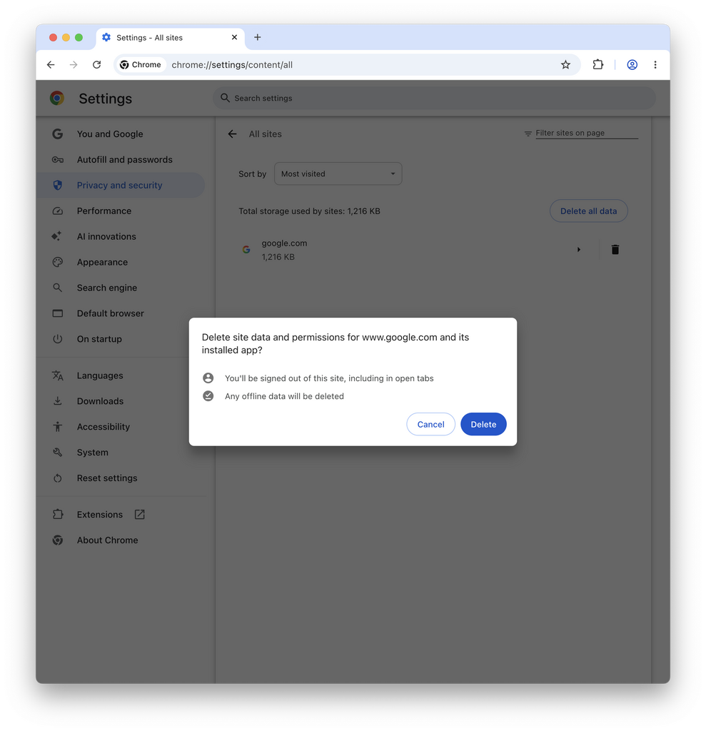 [Repost] Chrome again exempts Google from user site data settings